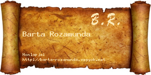 Barta Rozamunda névjegykártya